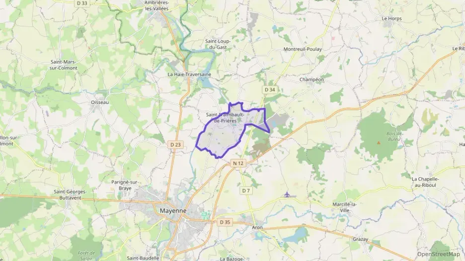 Maison 55 m² trois pièces à vendre à Saint-Fraimbault-de-Prières