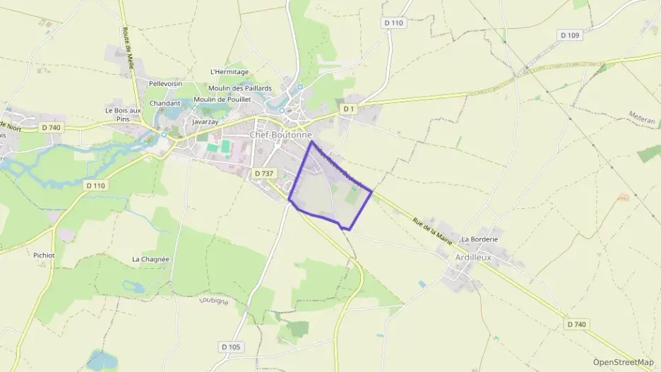 Maison 60 m² quatre pièces à vendre à Chef-Boutonne