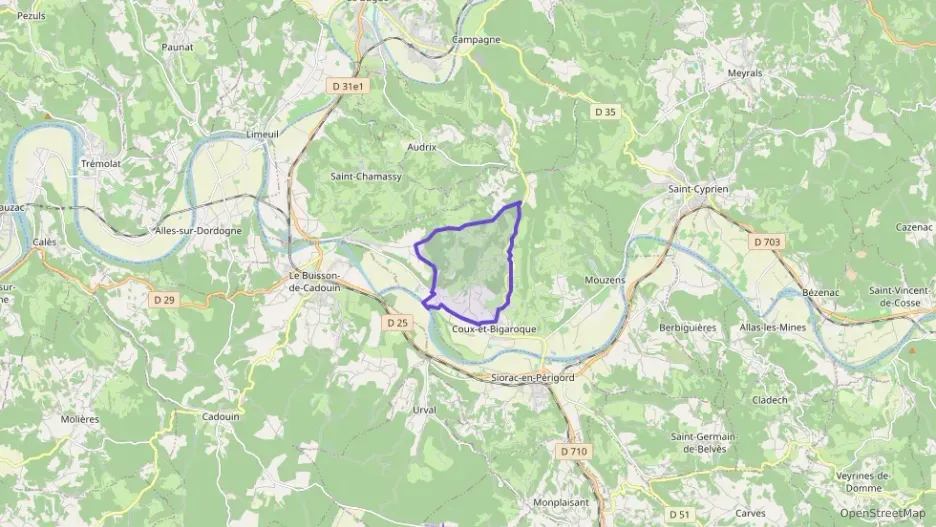 Maison 90 m² quatre pièces à vendre à Coux et Bigaroque-Mouzens