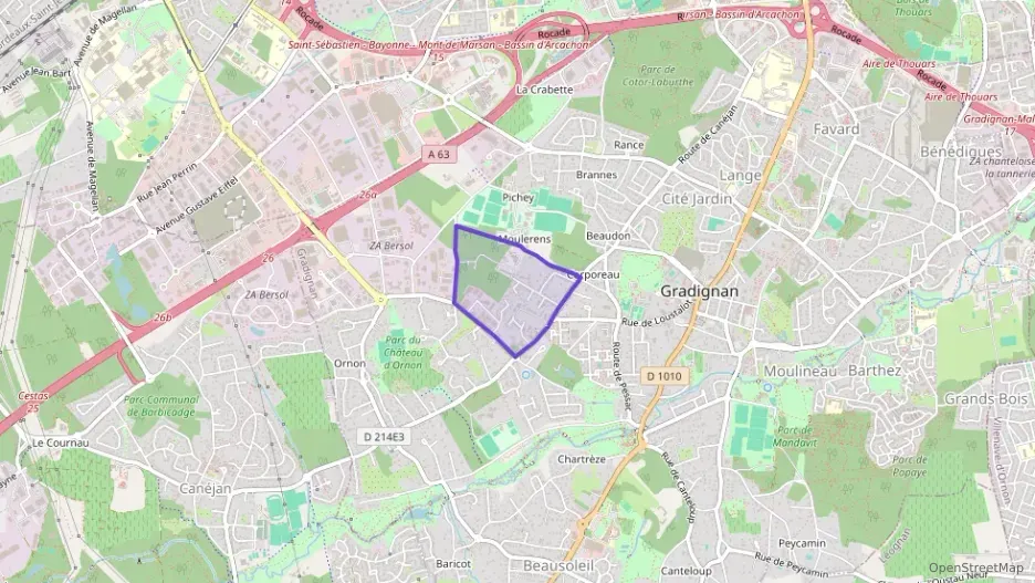 Appartement 62 m² trois pièces à vendre à Gradignan