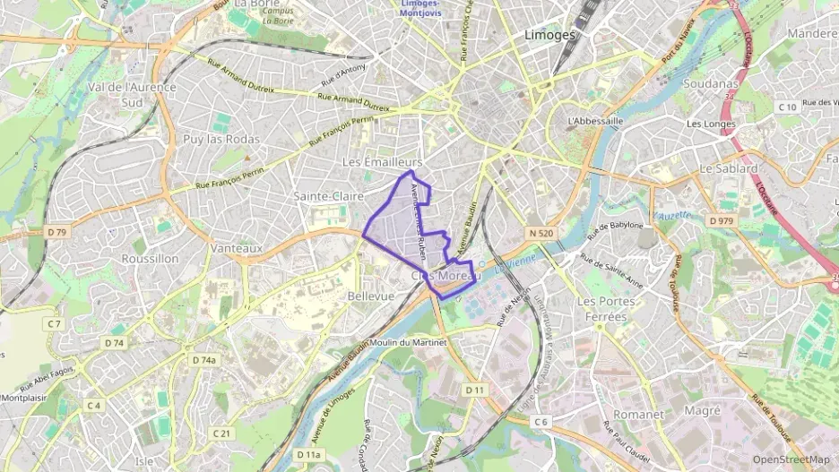 Appartement 72 m² trois pièces à vendre à Limoges