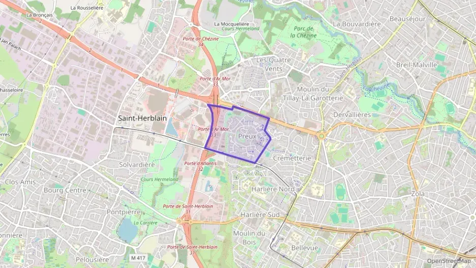 Appartement 60 m² trois pièces à vendre à Saint-Herblain