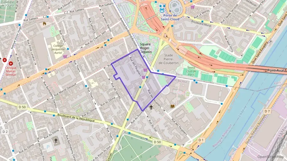 Appartement 50 m² deux pieces à vendre à Boulogne-Billancourt