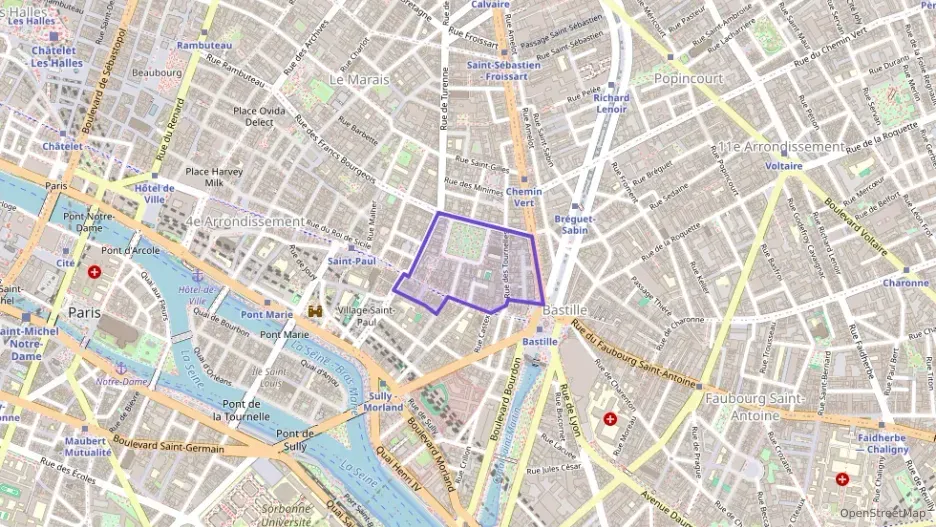 Appartement 90 m² trois pièces à vendre à Paris 4e Arrondissement