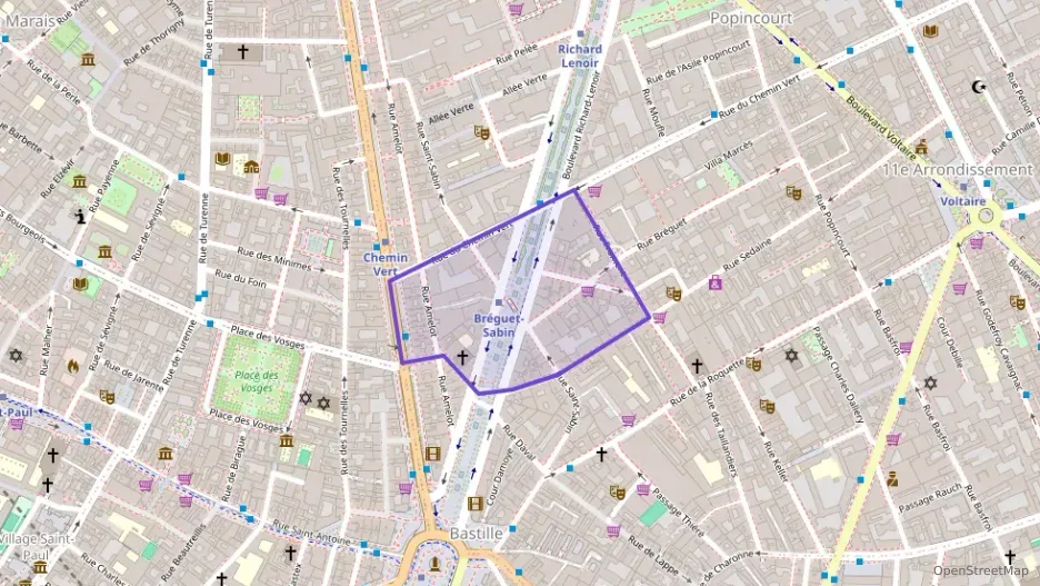 Appartement 46 m² deux pieces à vendre à Paris 11e Arrondissement