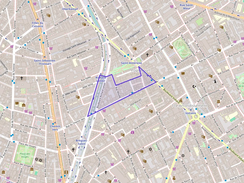 Appartement 40 m² deux pieces à vendre à Paris 11e Arrondissement