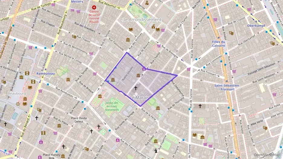 Appartement 46 m² deux pieces à vendre à Paris 3e Arrondissement