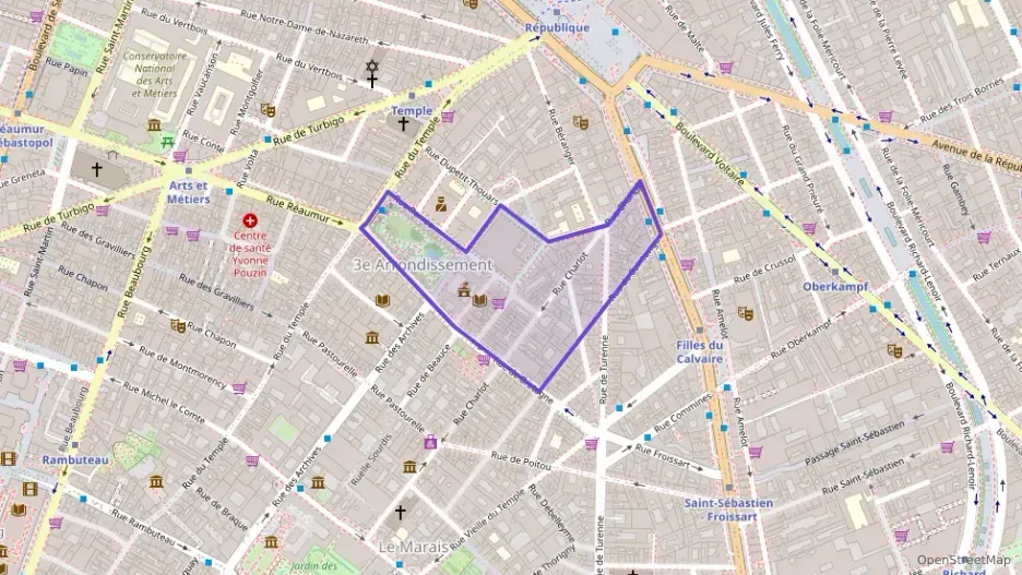 Appartement 55 m² deux pieces à vendre à Paris 3e Arrondissement