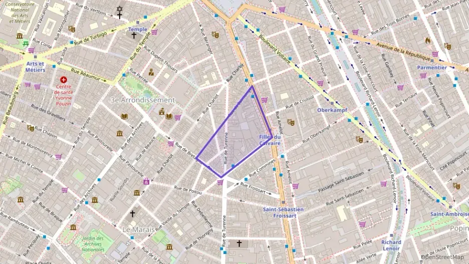 Appartement 41 m² deux pieces à vendre à Paris 3e Arrondissement