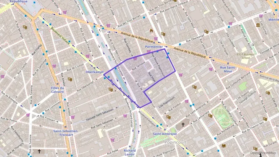 Appartement 66 m² deux pieces à vendre à Paris 11e Arrondissement