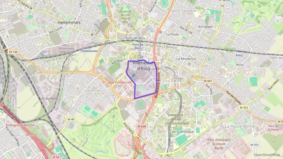 Appartement 58 m² deux pieces à vendre à Villeneuve-d`Ascq