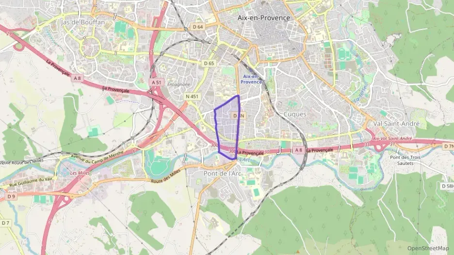 Appartement 55 m² trois pièces à vendre à Aix-en-Provence