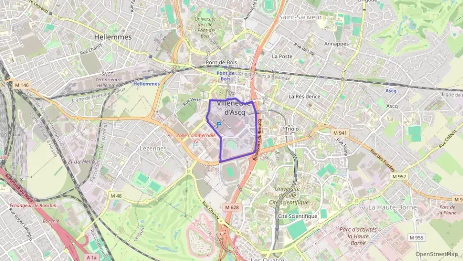 Appartement 47 m² deux pieces à vendre à Villeneuve-d`Ascq