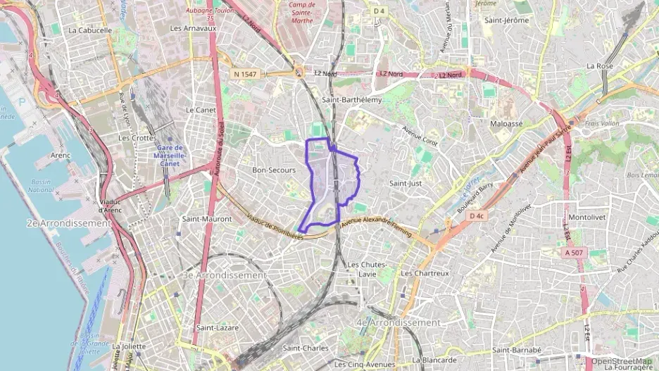 Appartement 56 m² trois pièces à vendre à Marseille 14e Arrondissement