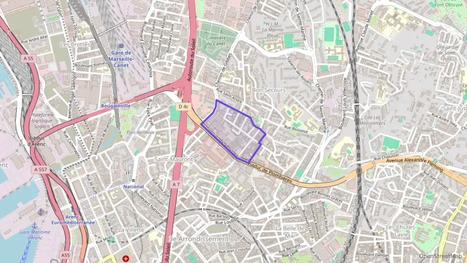 Appartement 55 m² trois pièces à vendre à Marseille 14e Arrondissement