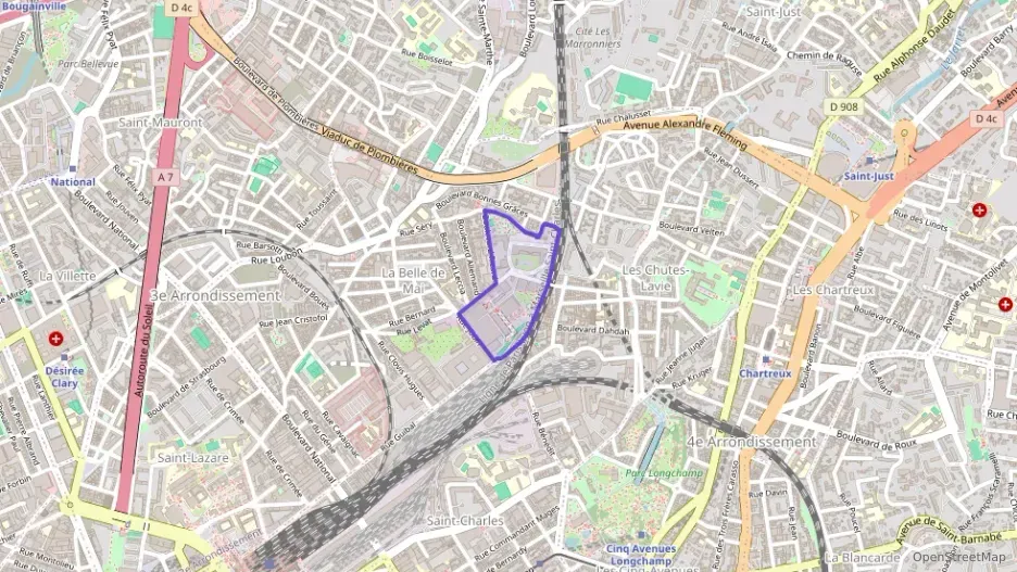 Appartement 70 m² quatre pièces à vendre à Marseille 3e Arrondissement