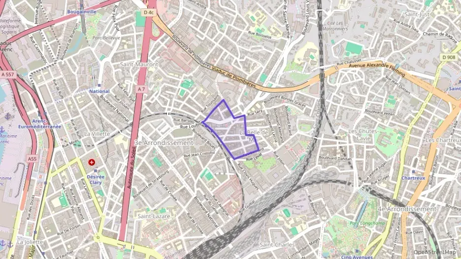 Appartement 63 m² trois pièces à vendre à Marseille 3e Arrondissement