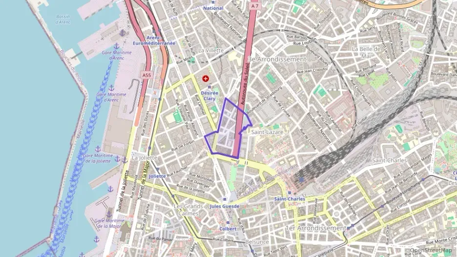 Appartement 45 m² deux pieces à vendre à Marseille 3e Arrondissement