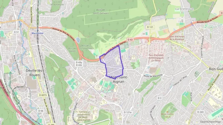 Appartement 61 m² trois pièces à vendre à Mont-Saint-Aignan