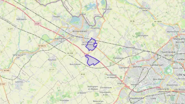 Appartement 62 m² trois pièces à vendre à La Chapelle-d`Armentières