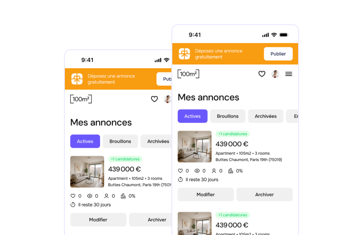 Publication des annonces sur mobile